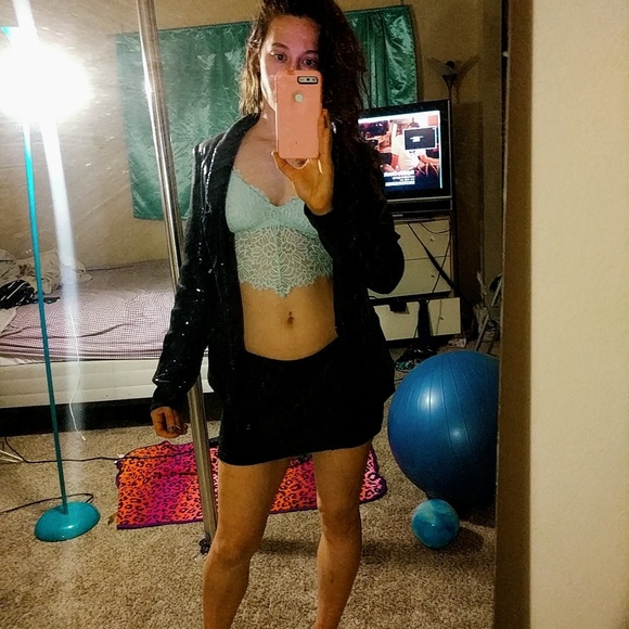 Atmosphere Sequin Blazer Jacket in Dark Blue - Picture 3 of 4